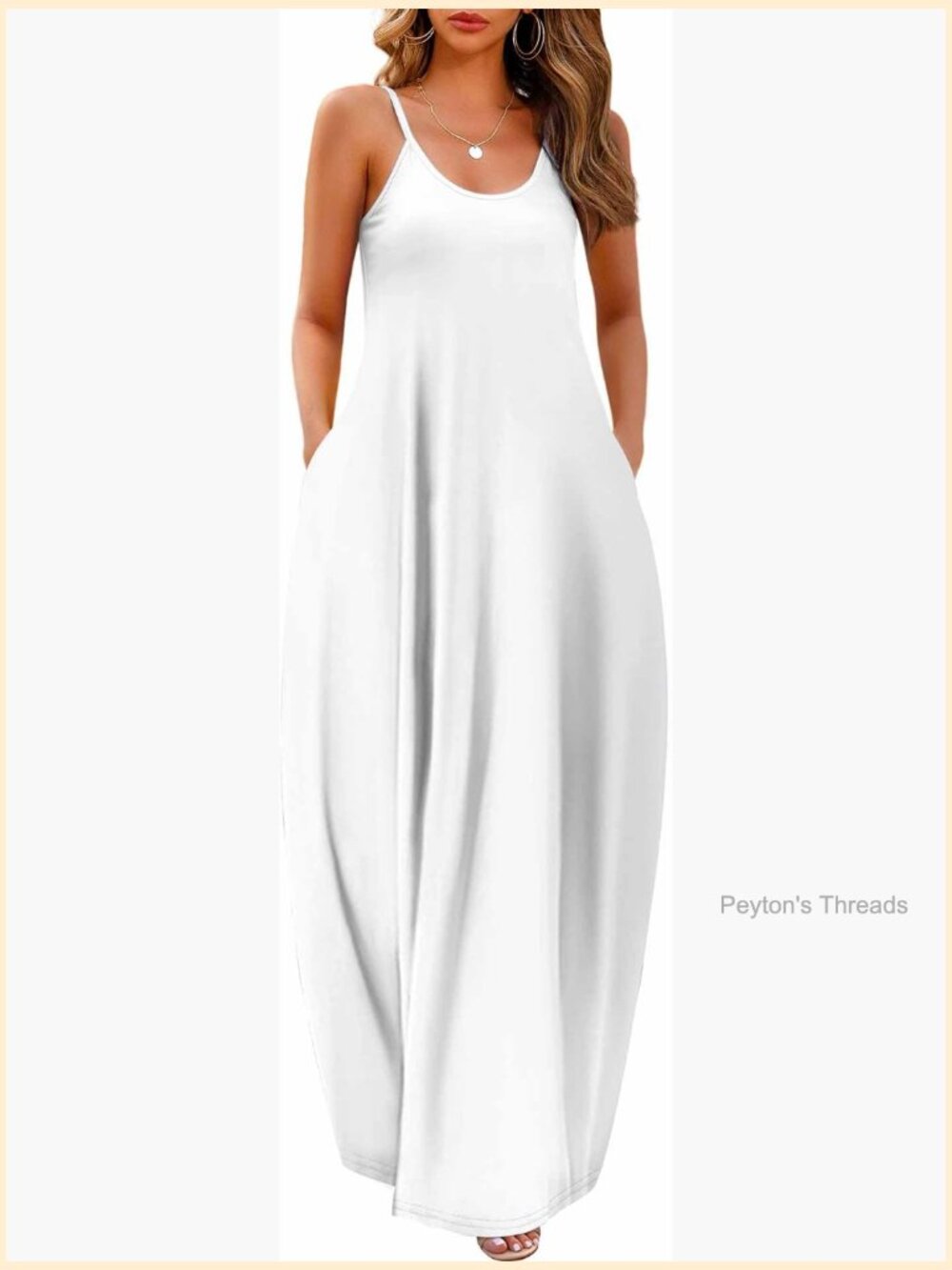 Maxi Dress with Pockets Casual Summer Loose Sleeveless Plus Size Maternity